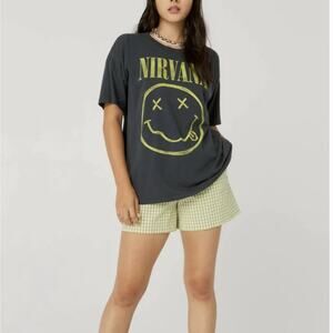 NEW Daydreamer Nirvana Smiley Graphic Band Short Sleeve Tee-Shirt Top